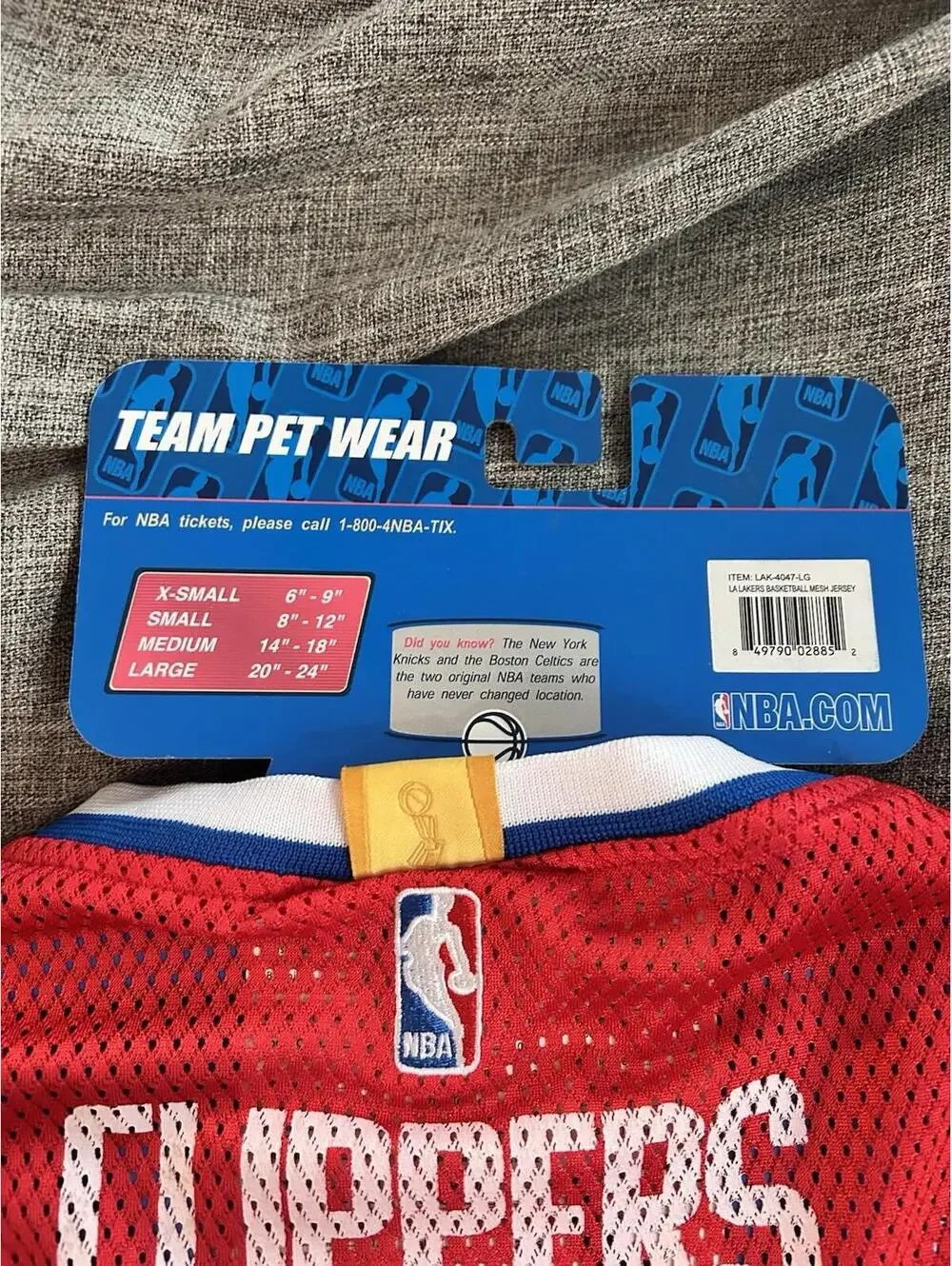 NBA Team Pet Wear Dog LA Clippers Jersey Red
